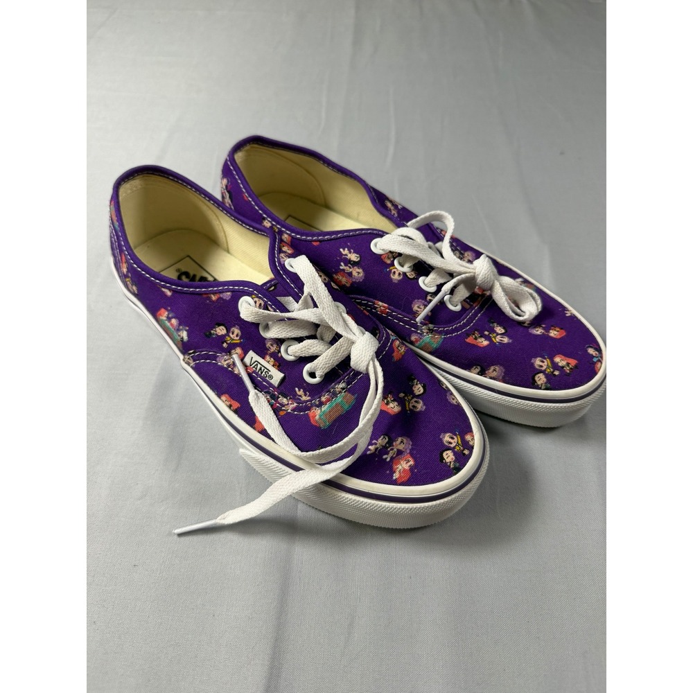 Vans Authentic Kids Purple KPOP Demon Hunters Print Canvas Sneakers 4.5 US